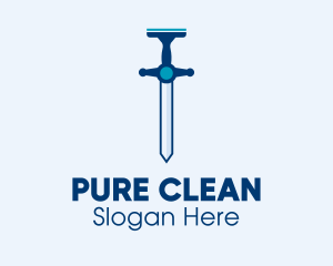 Clean Squeegee Sword  logo design