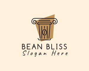 Coffee Bean Cup Pillar logo design