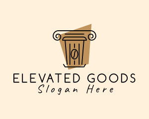 Coffee Bean Cup Pillar logo design