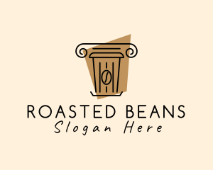 Coffee Bean Cup Pillar logo design