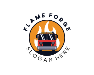 Fire Truck Vehicle logo design