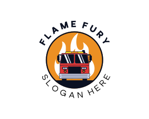 Fire Truck Vehicle logo design