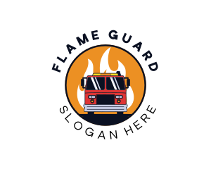 Fire Truck Vehicle logo design