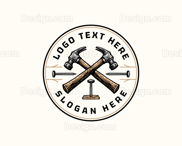 Hammer Tools Nail Logo