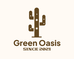 Brown Western Cactus  logo design