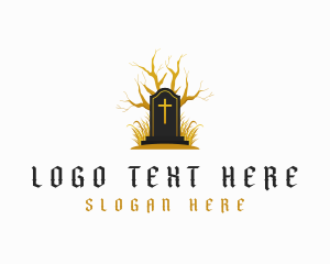 Gothic Halloween Gravestone logo