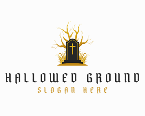 Gothic Halloween Gravestone logo design