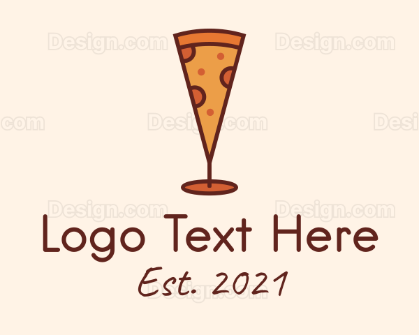 Pizza Champagne Glass Logo