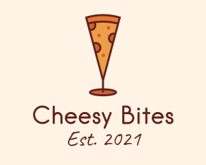 Pizza Champagne Glass  logo design