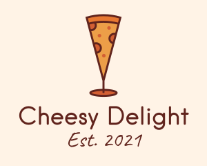 Pizza Champagne Glass  logo design