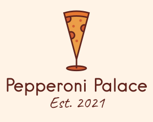 Pizza Champagne Glass  logo design