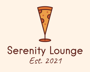 Pizza Champagne Glass  logo design