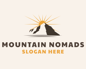 Mountain Sun Nature logo design