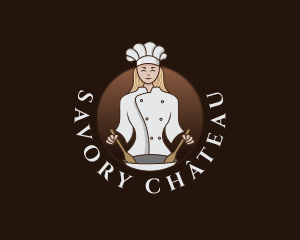 Woman Chef Restaurant logo design