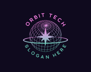 Star Planet Orbit Y2K logo design