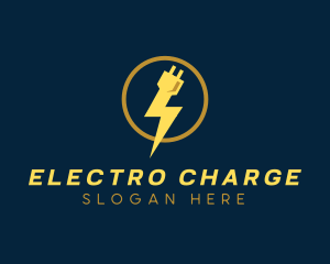 Power Electric Plug logo design