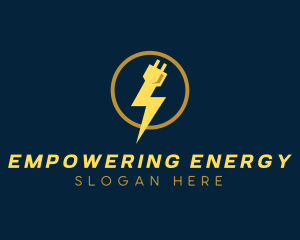 Power Electric Plug logo design