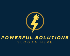 Power Electric Plug logo design