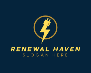 Power Electric Plug logo design