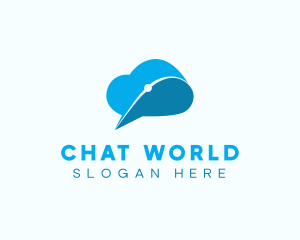 Modern Cloud Chat logo design