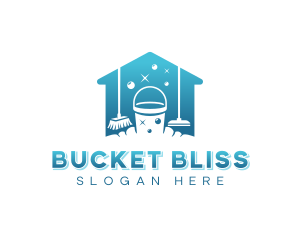 Cleaning Bucket Janitorial logo design