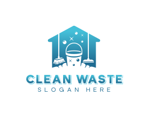 Cleaning Bucket Janitorial logo design