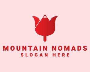 Tulip Flower Mountain logo design