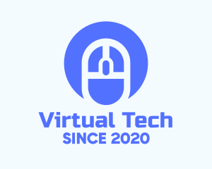 Blue Tech Circle Mouse logo