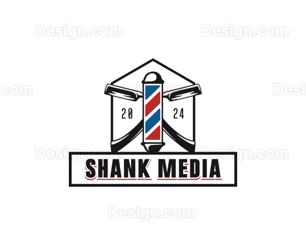 Barber Razor Grooming Logo