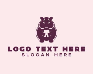 Tooth Dental Hippo logo