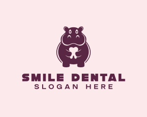 Tooth Dental Hippo logo design