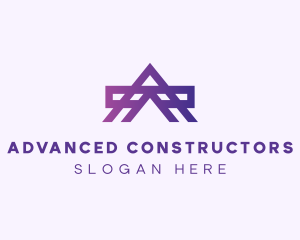 Purple Industrial Letter A logo design