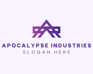 Purple Industrial Letter A logo design