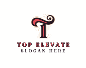 Artistic Retro Lifestyle Letter T logo design