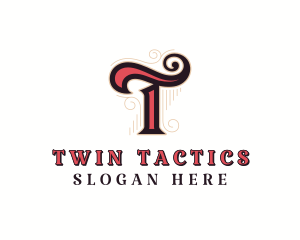 Artistic Retro Lifestyle Letter T logo design