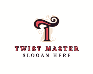 Artistic Retro Lifestyle Letter T logo design