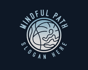 Minimalist Buddhist Yoga logo design