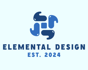 Blue Water Element logo design