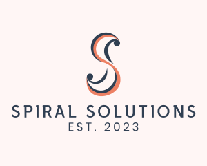 Spiral Waves Letter S logo design