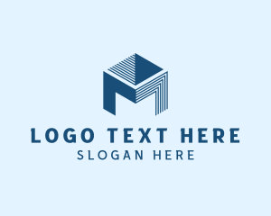 Modern Geometric Cube Letter M logo