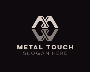Metallic Blacksmith Builder Letter M logo