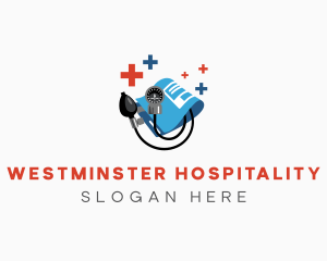 Medical Blood Pressure Pump logo design