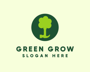 Green Tree Hammer logo design