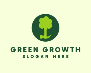 Green Tree Hammer logo design