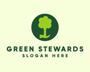 Green Tree Hammer logo design