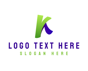 Letter K Gradient Tech Logo