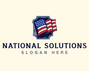 American Nationality Flag  logo design