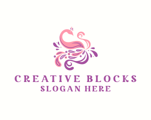 Swan Swirl Paint logo design