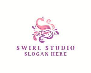 Swan Swirl Paint logo design