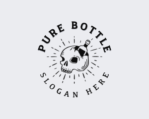 Hipster Skull Bottle logo